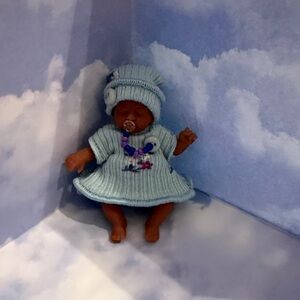 Blue dress set with attached pacifier fits my mini baby by Zuru